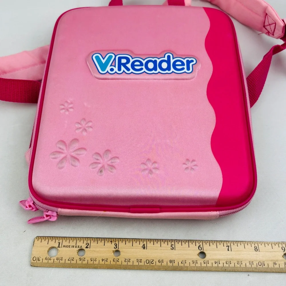 VTech V.Reader Pink Case 8 Game Lot Hello Kitty Toy Story Disney Princess Olivia